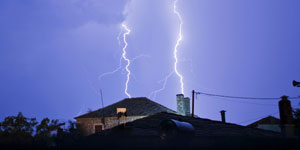 Power outage from a lightning strike