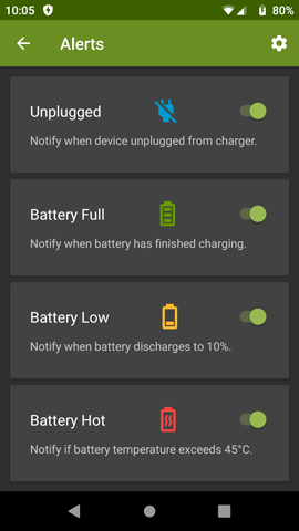 Charger Alert v2 Alerts screenshot