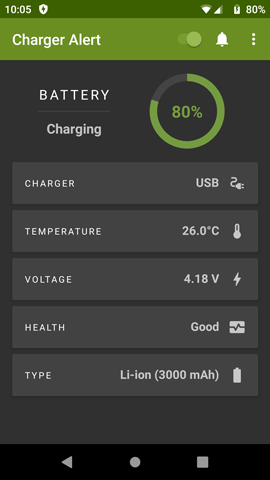 Charger Alert v2 Battery screenshot