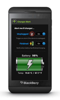 Charger Alert BlackBerry Z10 Screenshot