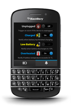 Charger Alert on BlackBerry Q10 screenshot