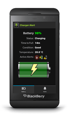 Charger Alert on BlackBerry Z10 screenshot